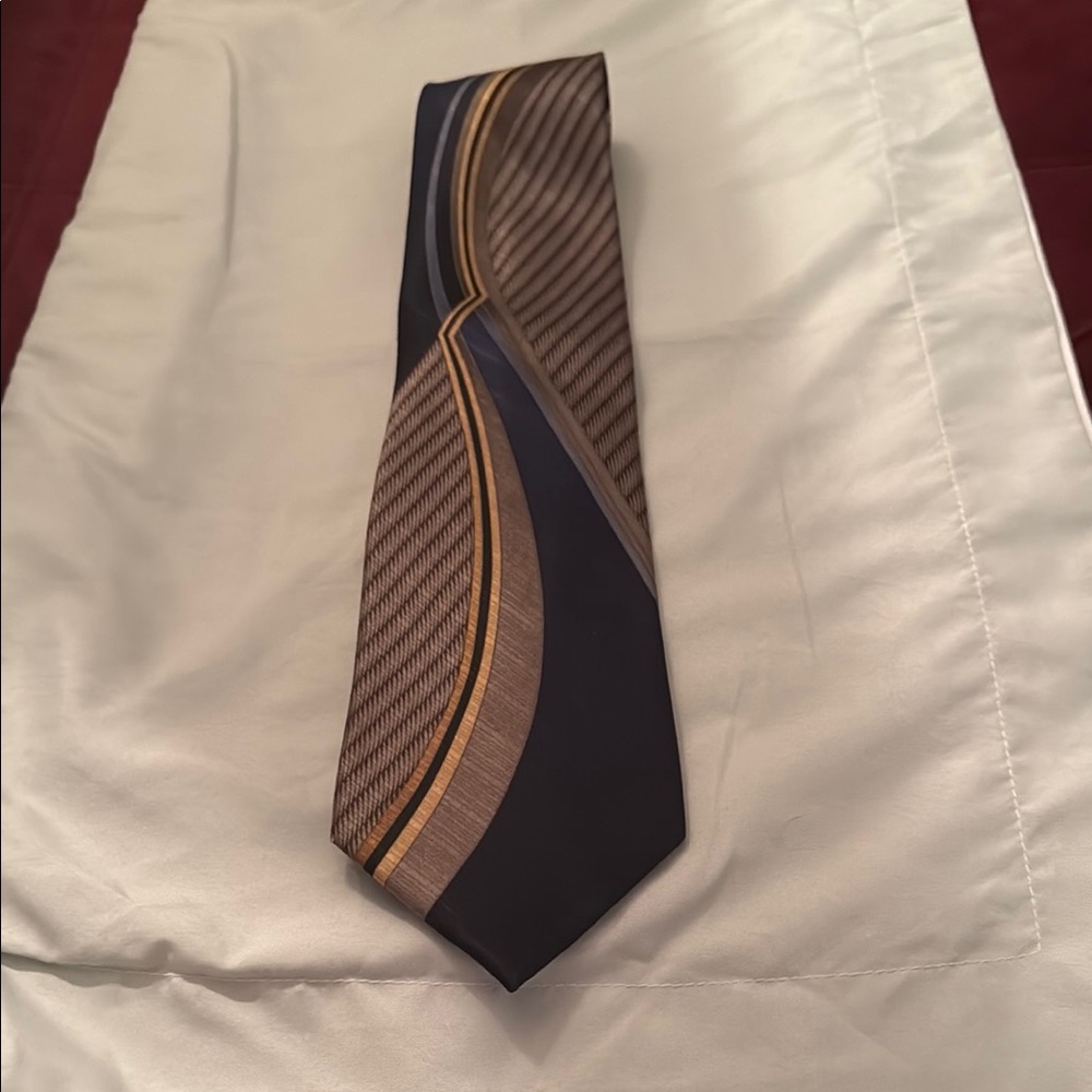 Blue and Gold Geometric Tie Accessories